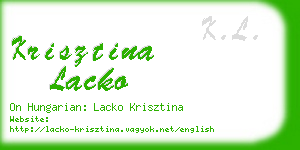 krisztina lacko business card